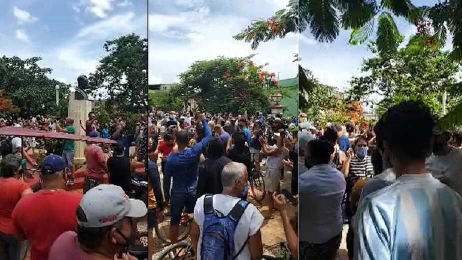 Inédita manifestación en Cuba al grito de “abajo la dictadura comunista”