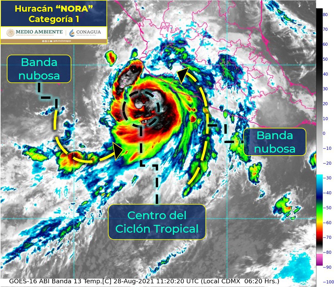 'Nora' se intensificó a huracán categoría 1