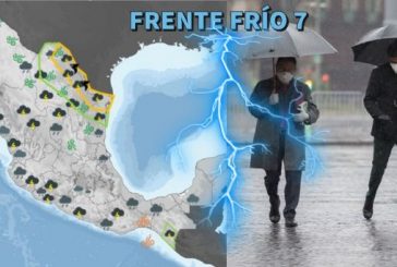 Frente Frío 7 ocasionará lluvias muy fuertes y bajas temperaturas en estos estados