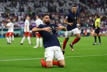 Con gol de Giroud, Francia le gana a Polonia en los octavos de final del Mundial de Qatar 2022