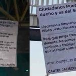Aparecen 2 presuntas narcomantas en Puebla y San Andrés Cholula; firma CJNG