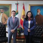 La presidenta de la Cámara de Diputados, Marcela Guerra, recibió al embajador de España en México, Juan Duarte Cuadrado