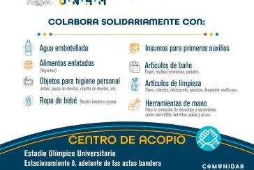 LA UNAM INSTALARÁ ESTA MAÑANA EL CENTRO DE ACOPIO PARA GUERRERO EN EL ESTADIO OLÍMPICO UNIVERSITARIO