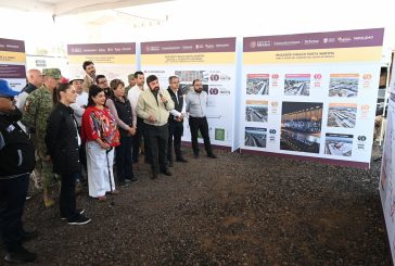 Sheinbaum, junto a Delfina y Brugada supervisan avance de trolebús a Chalco