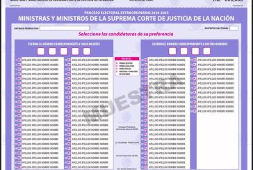 INE presenta modelo de boletas electorales a usar en la elección del 1 de junio